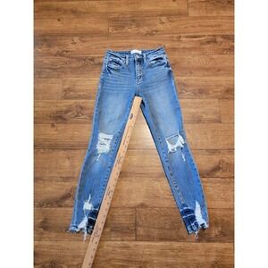 Petra 153 Skinny Jeans Mid Rise Distressed Stretch Size 24 Women's
